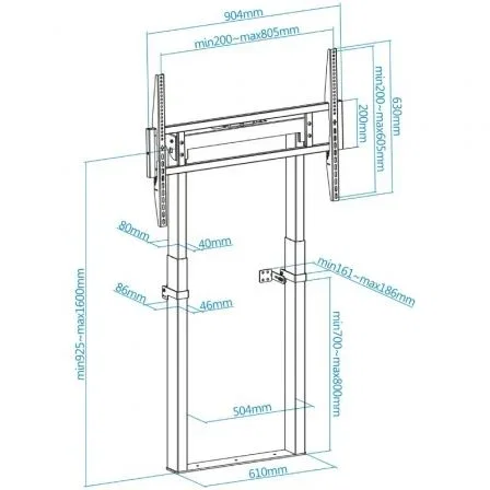 Tooq HIPERIÓN Soporte Suelo/Pared Fijo 55-100 pulgadas Tooq HIPERIÓN Soporte Suelo/Pared Fijo 55-100 pulgadas